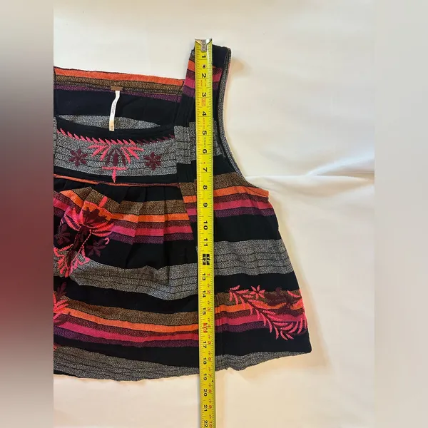 Free People Vintage-Inspired Swing Knit Tank Top XSmall Peak-A-Boo Back, Striped - Image 5