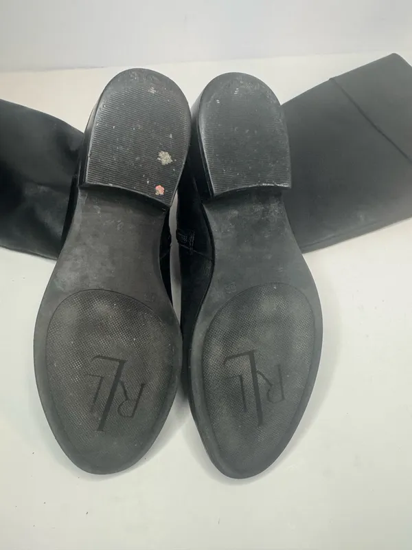 Ralph Lauren Makaila Black Leather Boots Size 6B - Image 3