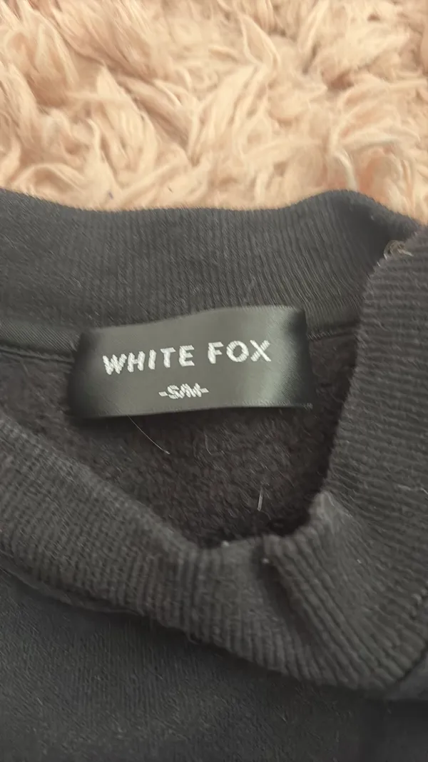 White Fox Crewneck Boutique Sweatshirt Black - Image 4