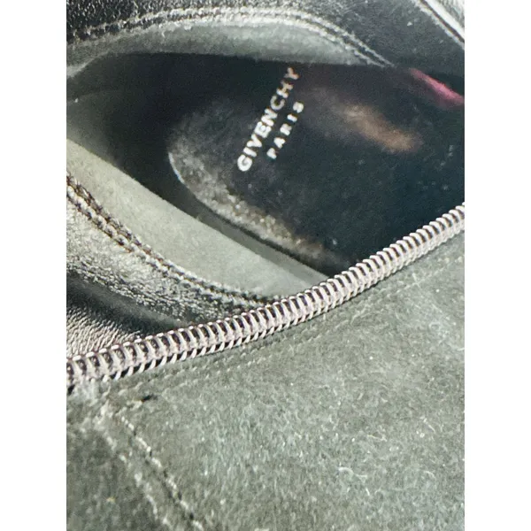 Givenchy Black Leather Suede Over Knee OTK Boots Printed Heel EU 38.5 - Image 10