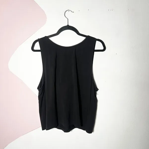 American Eagle Babydoll Top XXL Black Bow Preppy Coquette‎ - Image 2