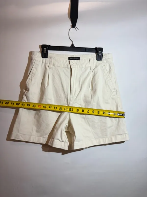 Banana Republic Ivory High Rise Pleated Tailored Bermuda Shorts Size 10 - Image 7