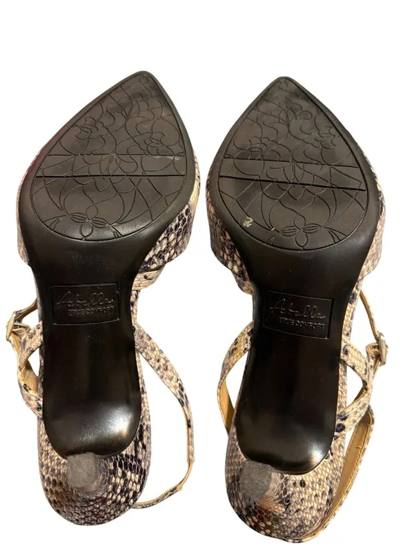 Abella Sapphire Snake Print Slingback Heels Pointed Toe Comfort Kitten Heel Sz 7 - Image 7