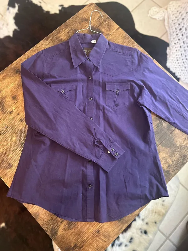Purple Button Down Roper Shirt Size XL - Image 2