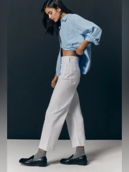 Anthropologie Maeve Colette White Wide-Leg High-Rise Jeans Size 27 Petite - Image 5