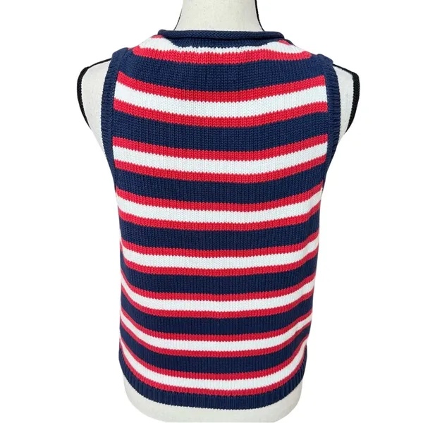 Gap Red White Blue 100% Cotton Sweater Vest XLARGE NWT Preppy USA - Image 5