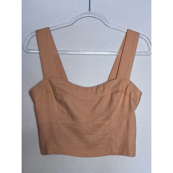 2020s Abercrombie & Fitch Peach Linen Corset Top & Wide Leg Pants Set NWT XS/S - Image 14