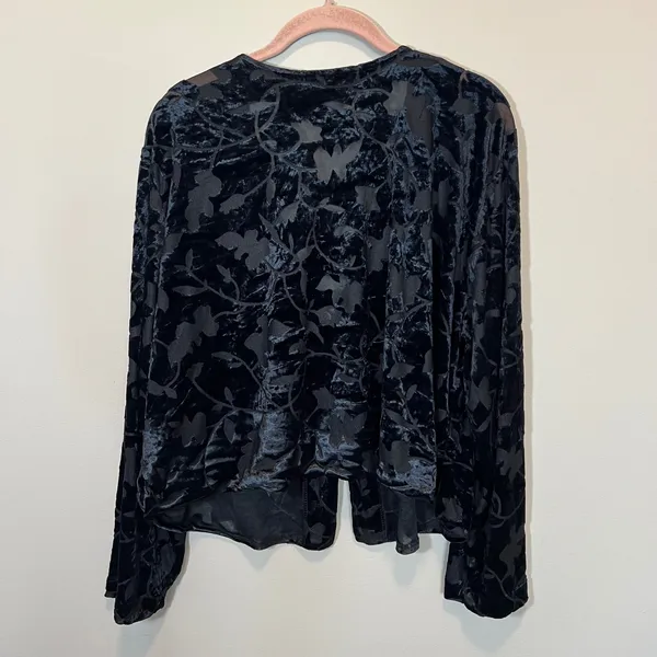 Rabbit Rabbit Designs Vintage Black Burnout Velvet Floral Jacket 20 Whimsigoth - Image 9