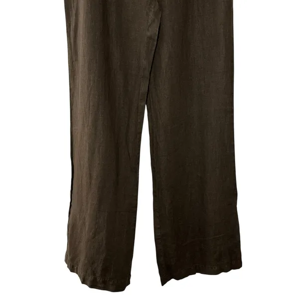 VTG Guess Jeans Women's 100% Linen‎ Pants Large Y2K Boho Wide Leg Smocked Waist - Image 6