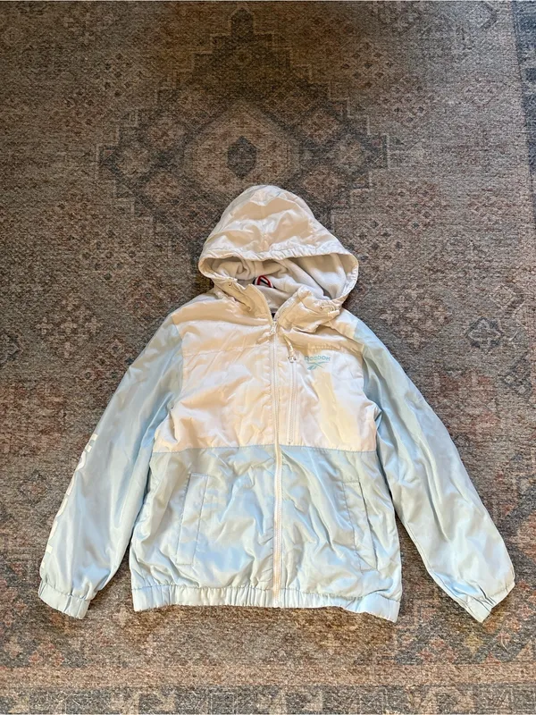 Reebok Light Blue & White Hooded Puffer Jacket - Image 10