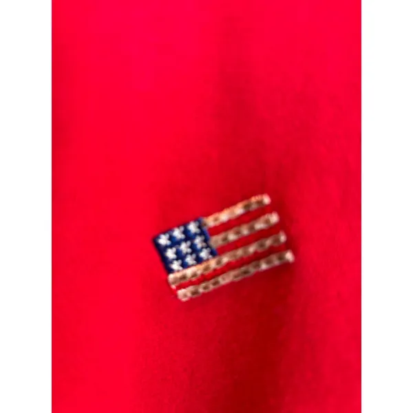 Womens Red Zip Up Hoodie‎ American Flag Embroidered Sweatshirt Jacket - Image 6