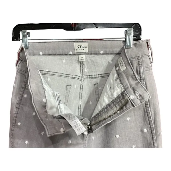J.Crew Gray Polka Dot High Rise Cropped Straight Leg Jeans Size 29 - Image 7