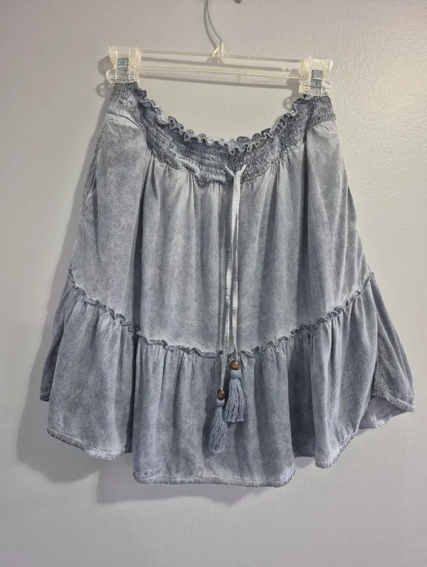 Anthropologie Pilcro Tie Dye preppy summer linen blend Mini Skirt XSmall - Image 4