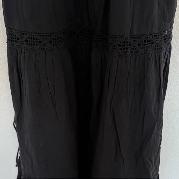 ZARA Black Lace Insert Open Back Strappy Midi Dress Large NEW - Image 7