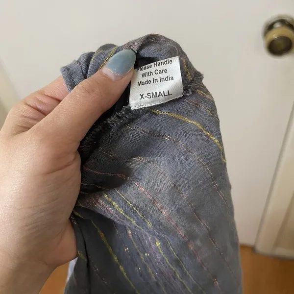 Jen's Pirate Booty blue striped button down shimmer Troubadour Top XS - Image 8
