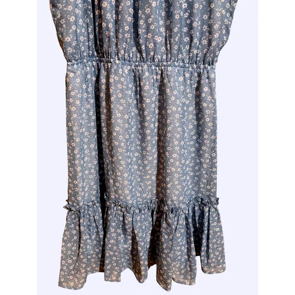 Love Ady NWT Blue Floral Halter Mini Dress Ruffle Hem Summer Sundress Size Large - Image 8
