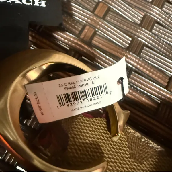 NWT COACH Signature Buckle Belt With Victorian Floral Print, 25 MM f84668 - Image 5