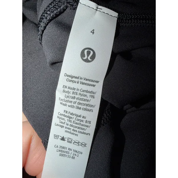 Lululemon Nulu High Rise Midi Skirt Black Size 4 NWT Back Slit Asia Fit - Image 3