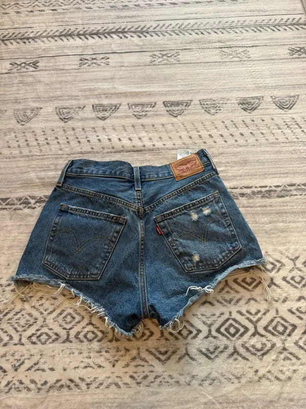 Levi’s 501 Denim Shorts Button Fly Cut-Off - Image 2