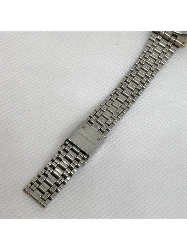 Vintage women’s watch silver gold tone black dial quartz analog 25mm running - Image 8