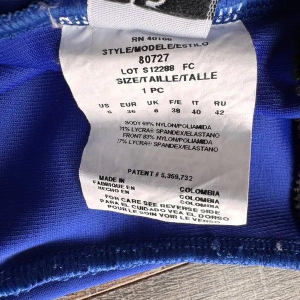 Miraclesuit Royal Blue Ruched Underwire One Piece Swimsuit Size 6 Slimming - Image 6