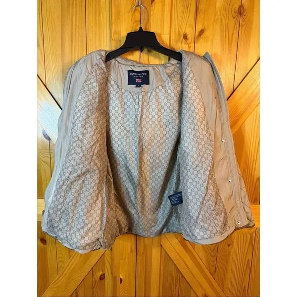 London Fog hooded quilted Jacket khaki size small (6617) - Image 5