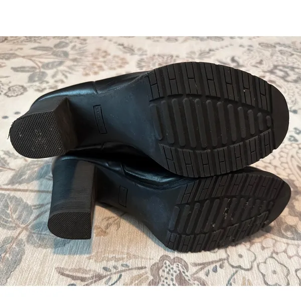 Roper Black Faux Leather Western Heeled Platform Boots Mid-Calf Size US 9 - Image 8