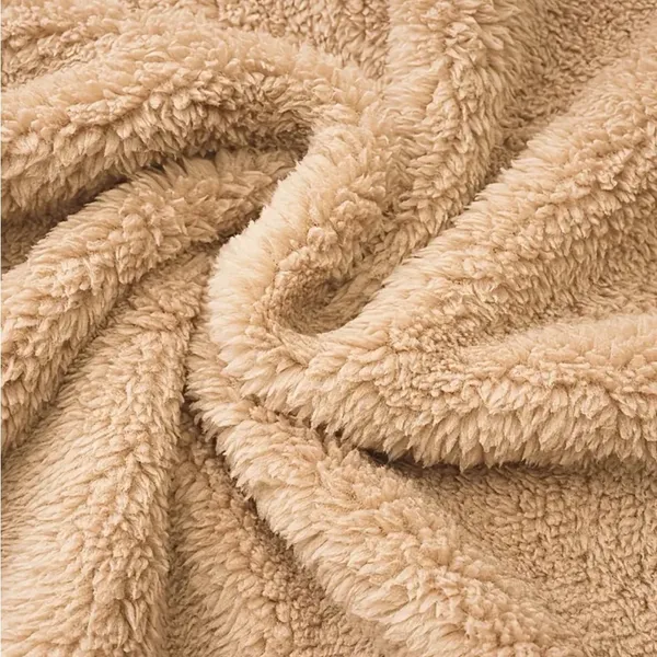 Cozy Teddy Sherpa Zip-Up Jacket Beige Fuzzy Fleece Coat Gorpcore Winter L - Image 5