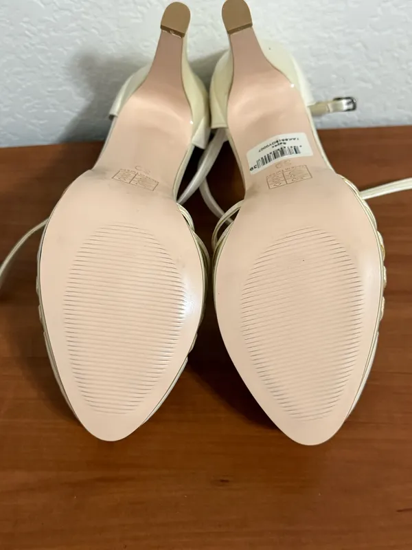 Strappy Pearlescent White Heels Size 8.5 - Image 7