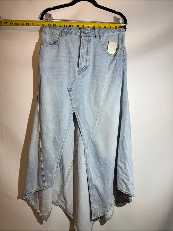 NWT! Free People We The Free Aquarius Asymmetrical Denim Maxi Skirt 27 - Image 4