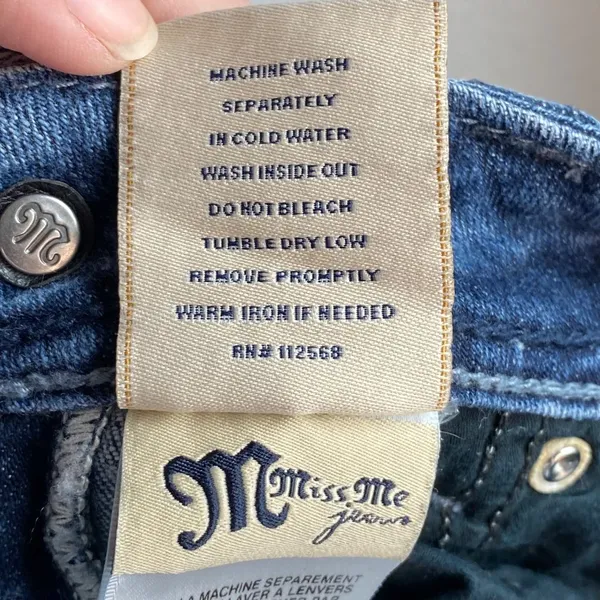 Miss Me Jeans Womens Sz 28‎ boot cut denim Embellished stitiching flap Pockets - Image 6