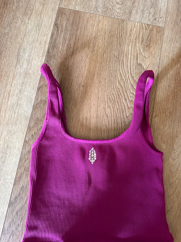 Free People Ruched Purple Crop Top - Image 2