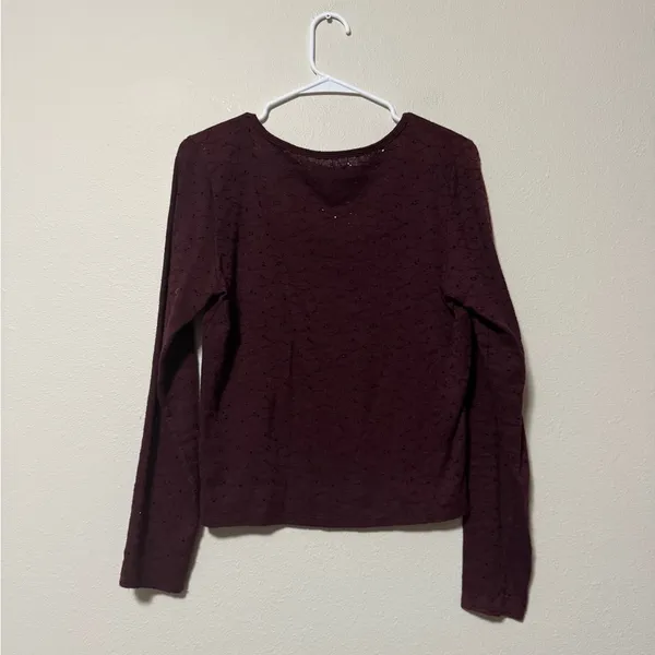 American Eagle Outfitters Maroon Long Sleeve Top - Image 3