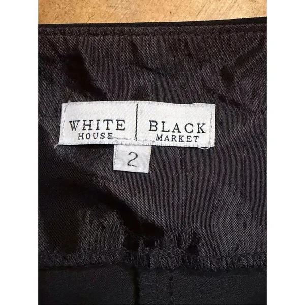 White House Black Market Black Wide Leg Side Slit Hem Dress Pants Size 2 (6734) - Image 6