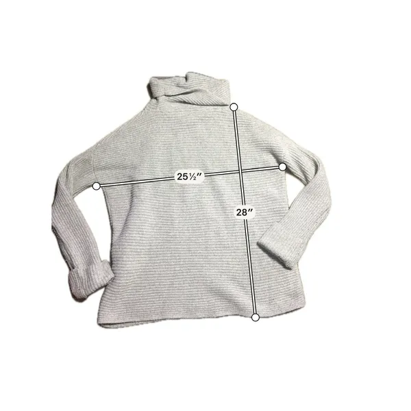 Pilcro Anthropologie Grey Ribbed‎ Oversized Turtleneck Sweater Small Cowl Neck - Image 5