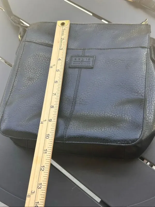 Relic Black Pebbled Leather Crossbody Bag - Image 2
