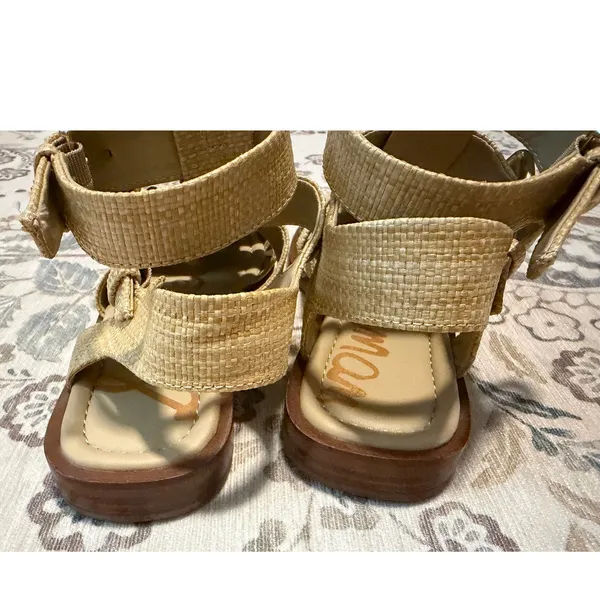 Sam Edelman Dawn Woven Gladiator Fisherman Sandals Beige Gold 8.5 - Image 5