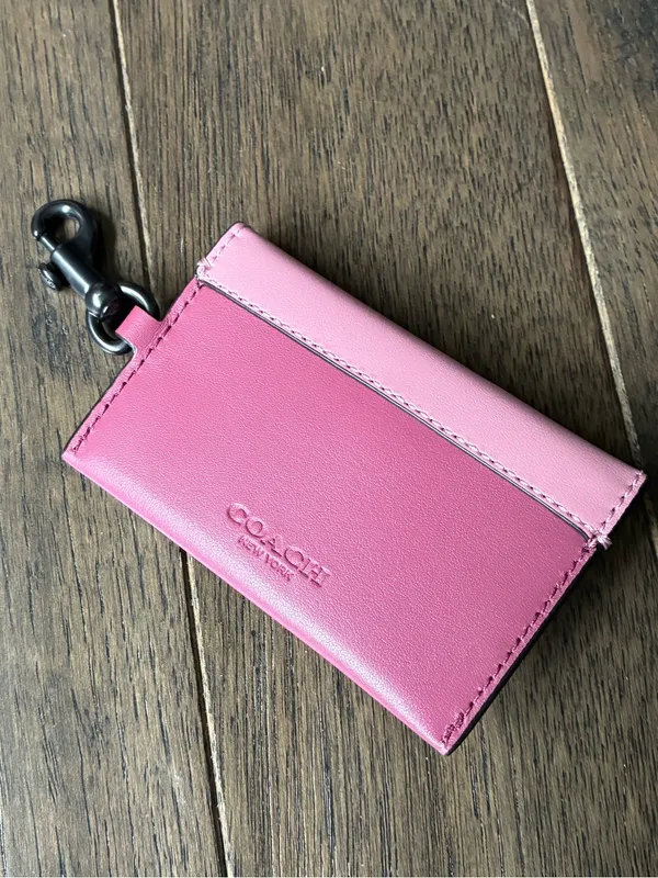 Coach Turnlock Leather Card Case Bag Charm in Colorblock - Image 14