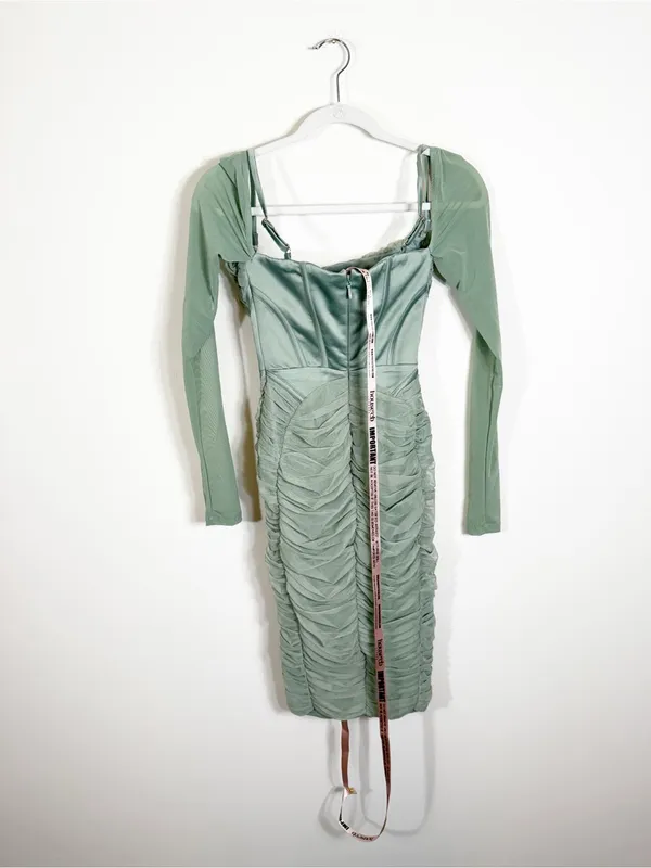 NWT House of CB Freyja Green Gathered Corset Dress XS - Image 8