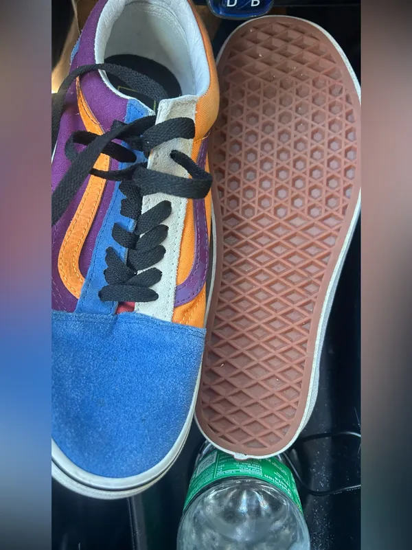 Vans Old Skool Colorblock Sneakers Blue Purple Orange NWOB Women’s 9 Men 7.5 - Image 2