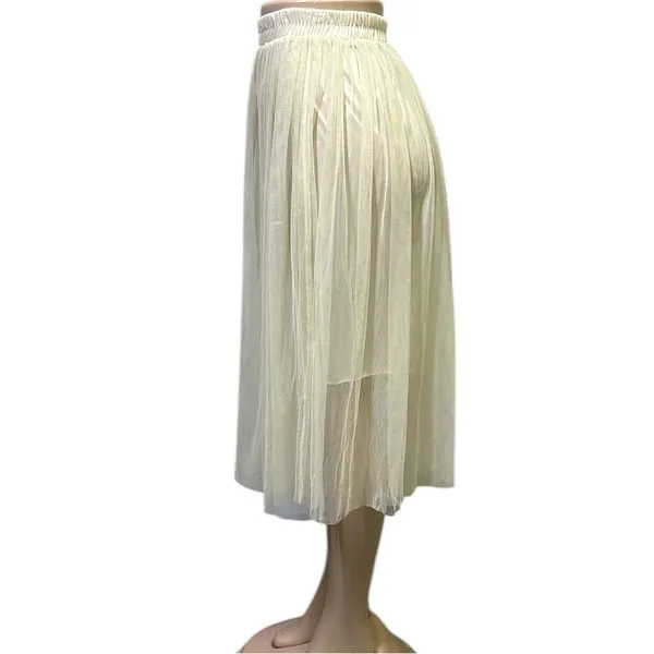 Source Unknown Cream Elastic Waist Pull On Ballet Core Tulle Lined Skirt Womens Large - Image 2