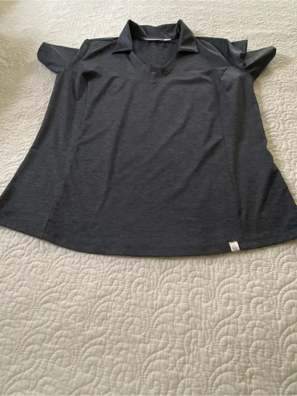 Guru Golf Heather Navy Golf Shirt Short Sleeve Johnny Collar Size Large - Image 11