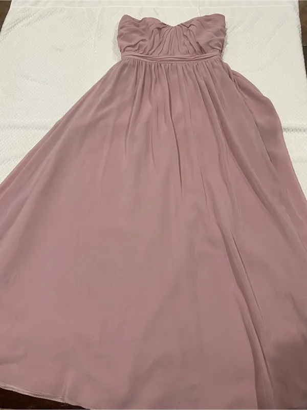 Alfred Angelo Blush Pink Strapless Chiffon Dress - Image 2
