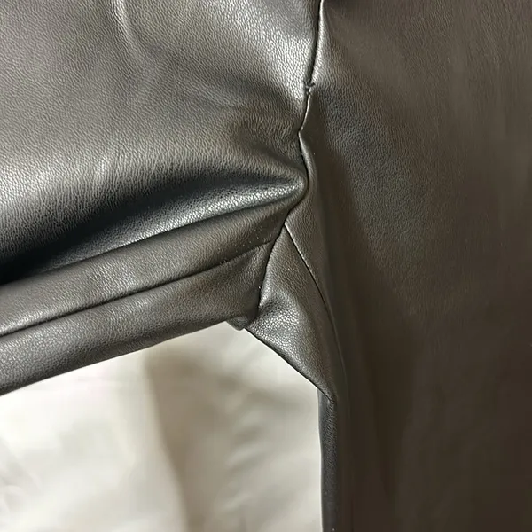 Zara Black Faux Leather Skinny Leggings/Pants - Size Medium - Image 4