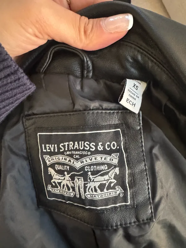 Levi’s Black Faux Leather Moto Biker Jacket NWT XS - Image 12