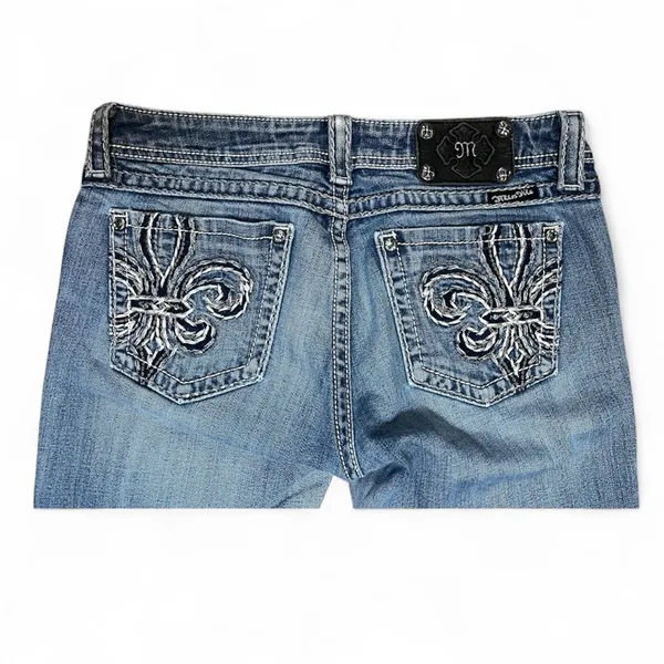Miss Me Blue Boot Cut Jeans with Embroidery sz 30 Y2K - Image 3