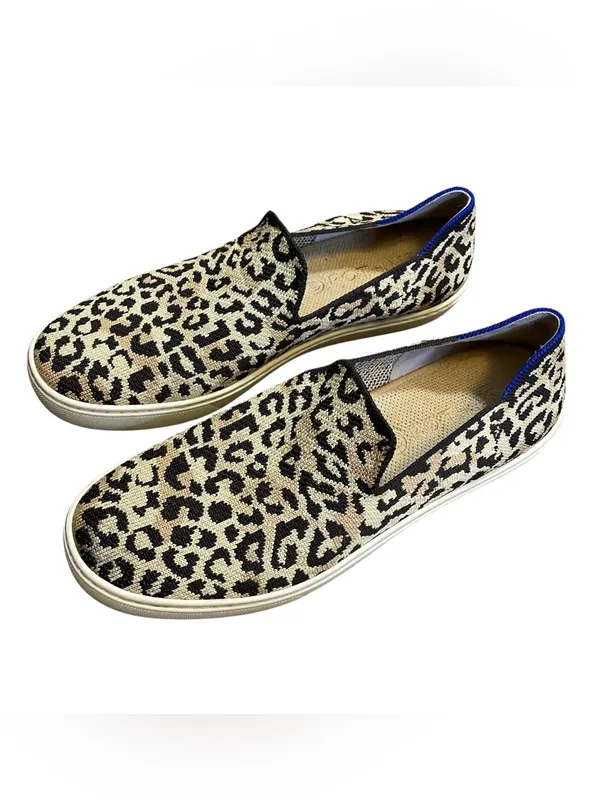 Rothy’s Leopard Animal Print Slip-On Sneakers - Beige/Black - Image 2