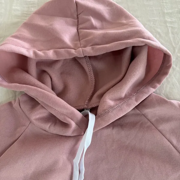 Women's Oversized Hoodie Dress with Split Sides Blush Size XL #260495 - Image 3