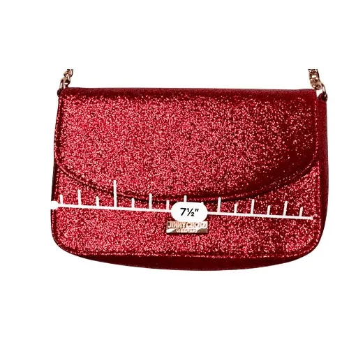 Jimmy‎ Choo Parfume Red Glitter Good Chain Clutch Shoulder Handbag COA - Image 6
