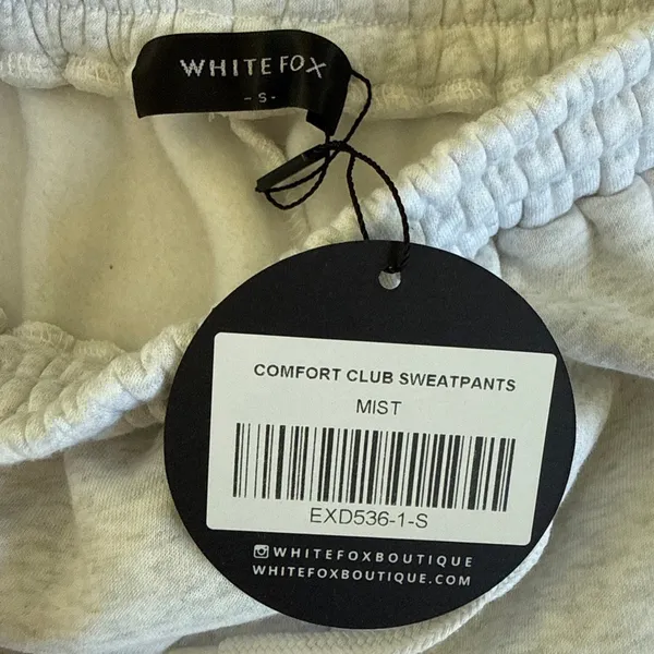 White Fox Comfort Club Sweatpants Mist Size S in Gray Pink - Image 4